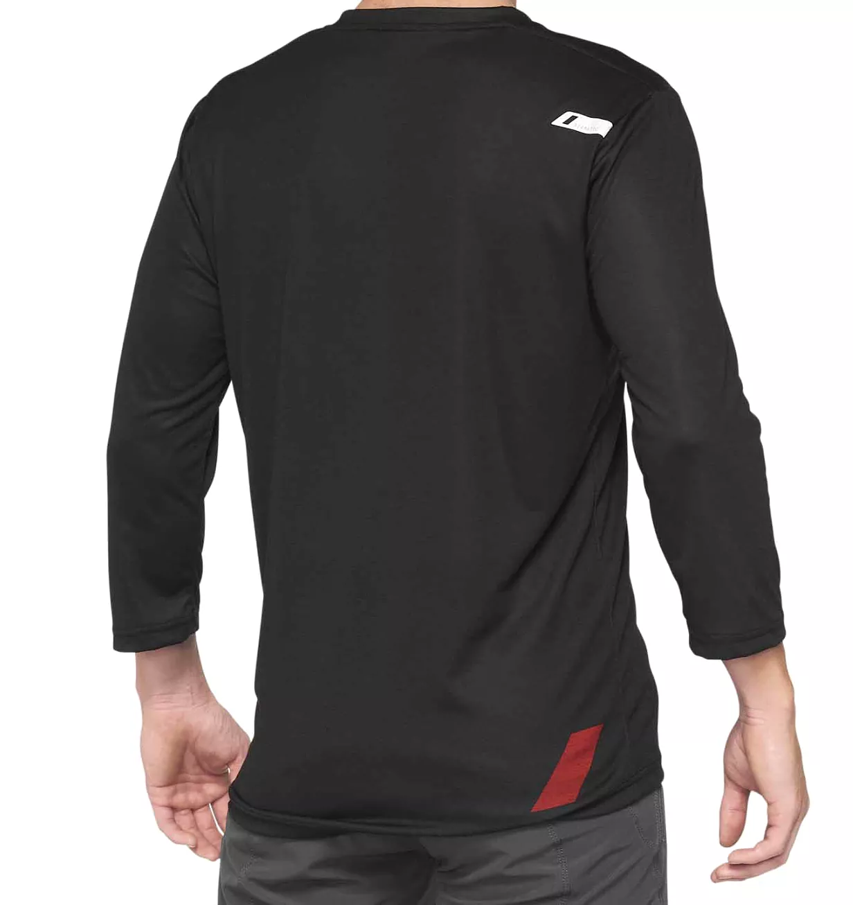 100% AIRMATIC 3/4 Sleeve Mountain Bike Jersey Black/Red XLarge