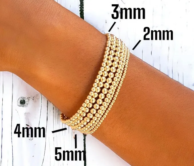 18k Gold Filled 3mm Beads Bracelet