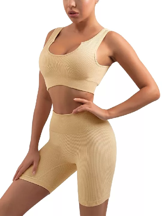 2 piece Ribbed U-Neck Sleeveless Set