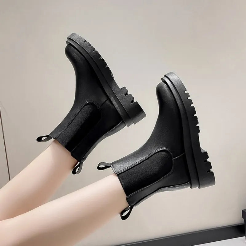 2024 New Thicken Winter Knight Boots Women Knee High Long Square Heel Motorcycle Boots