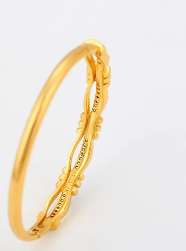 24K Gold Filled Hinged Bangle