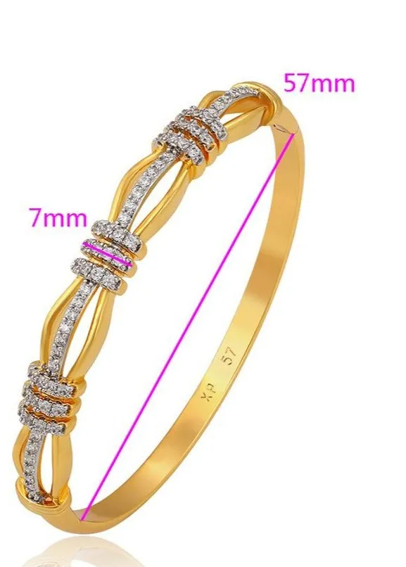 24K Gold Filled Hinged Bangle