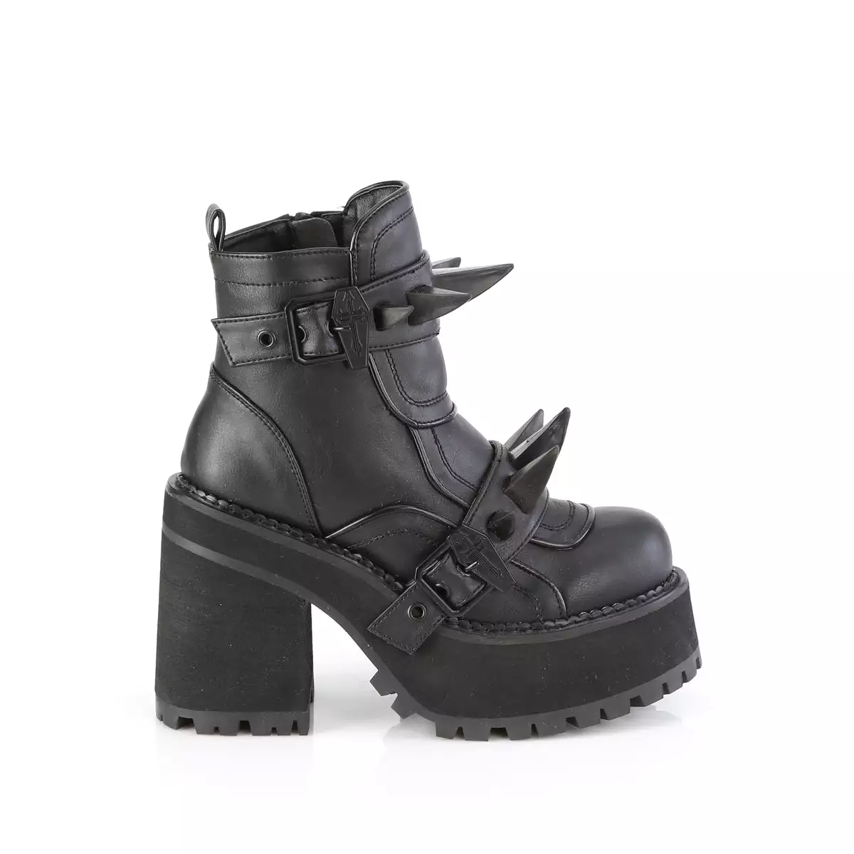 4 Inch Heel ASSAULT-72 Black Vegan Leather