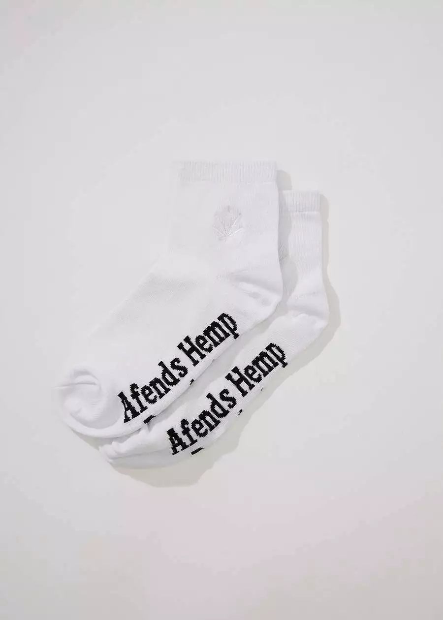 Afends Happy Hemp Women's Socks One Pack - White White