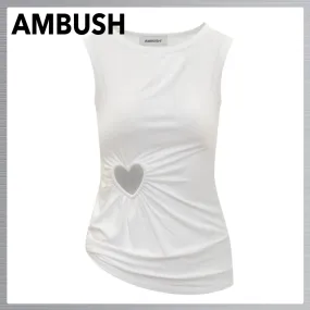 AMBUSH  |Crew Neck Heart Sleeveless Plain Logo Tanks & Camisoles