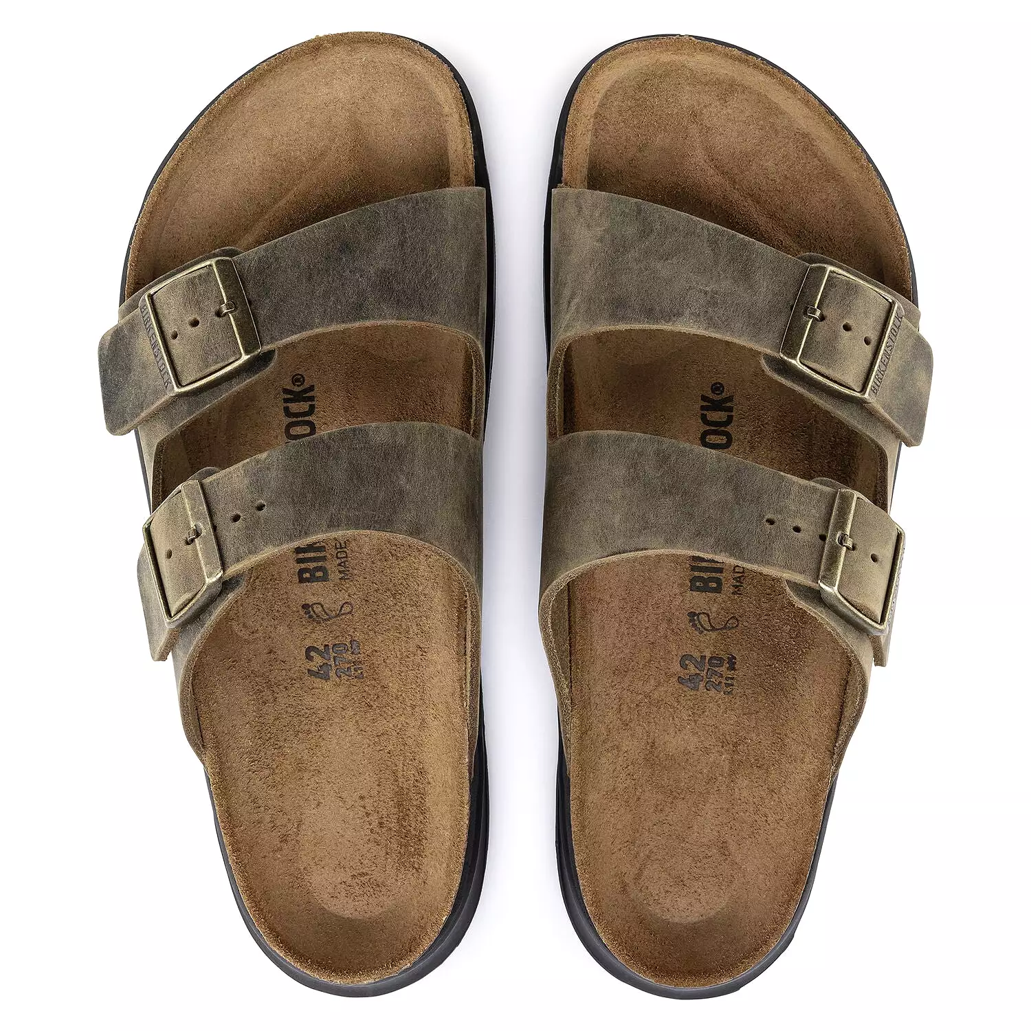 Arizona Crosstown Men - Artic Old Faded Khaki Oiled Leather||Arizona Crosstown pour hommes - Cuir huilé kaki défraichi