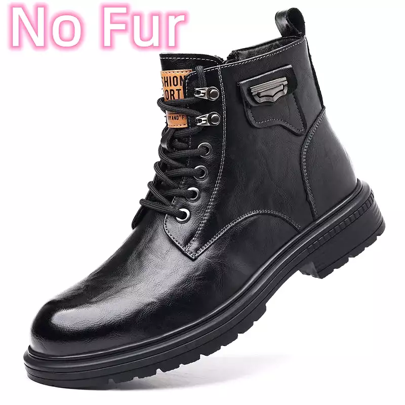 Ashore Shop Genuine Leather Men Boots Breathable High Top Shoes Outdoor  Military Boots