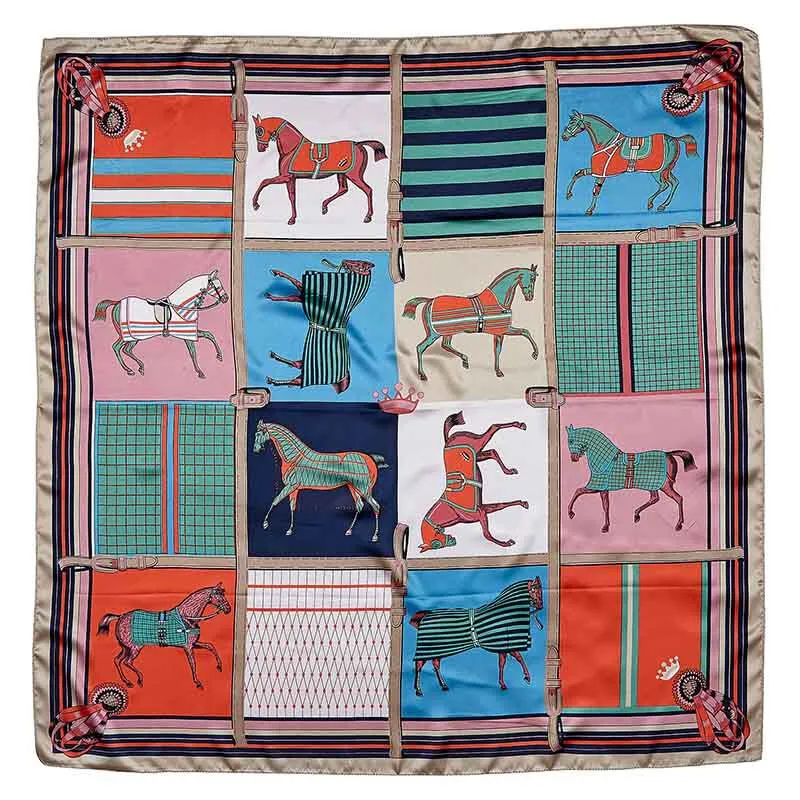 AWST International Silky Scarf - Horses in Blankets