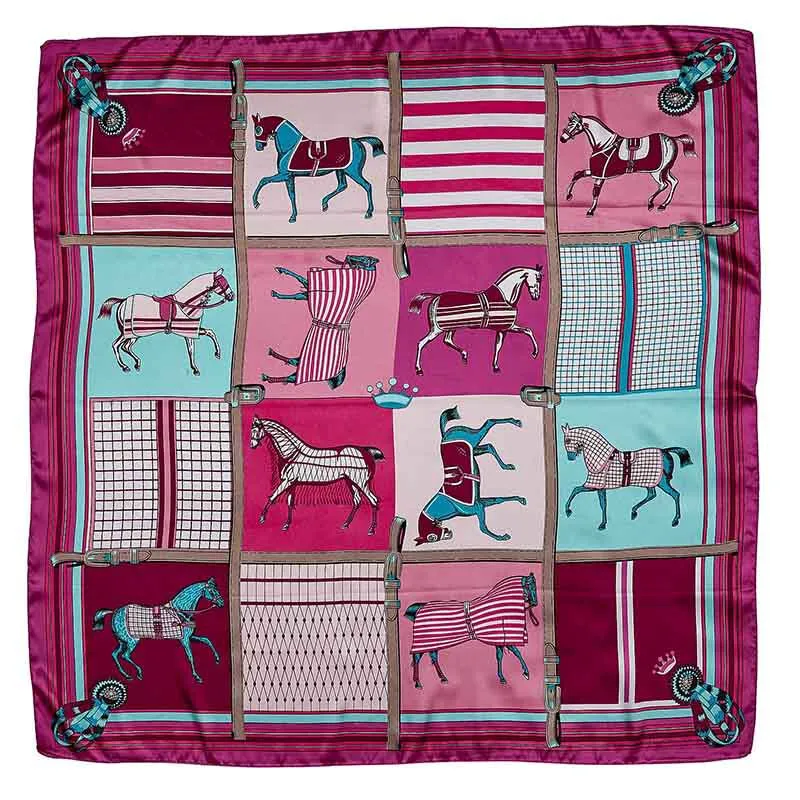 AWST International Silky Scarf - Horses in Blankets