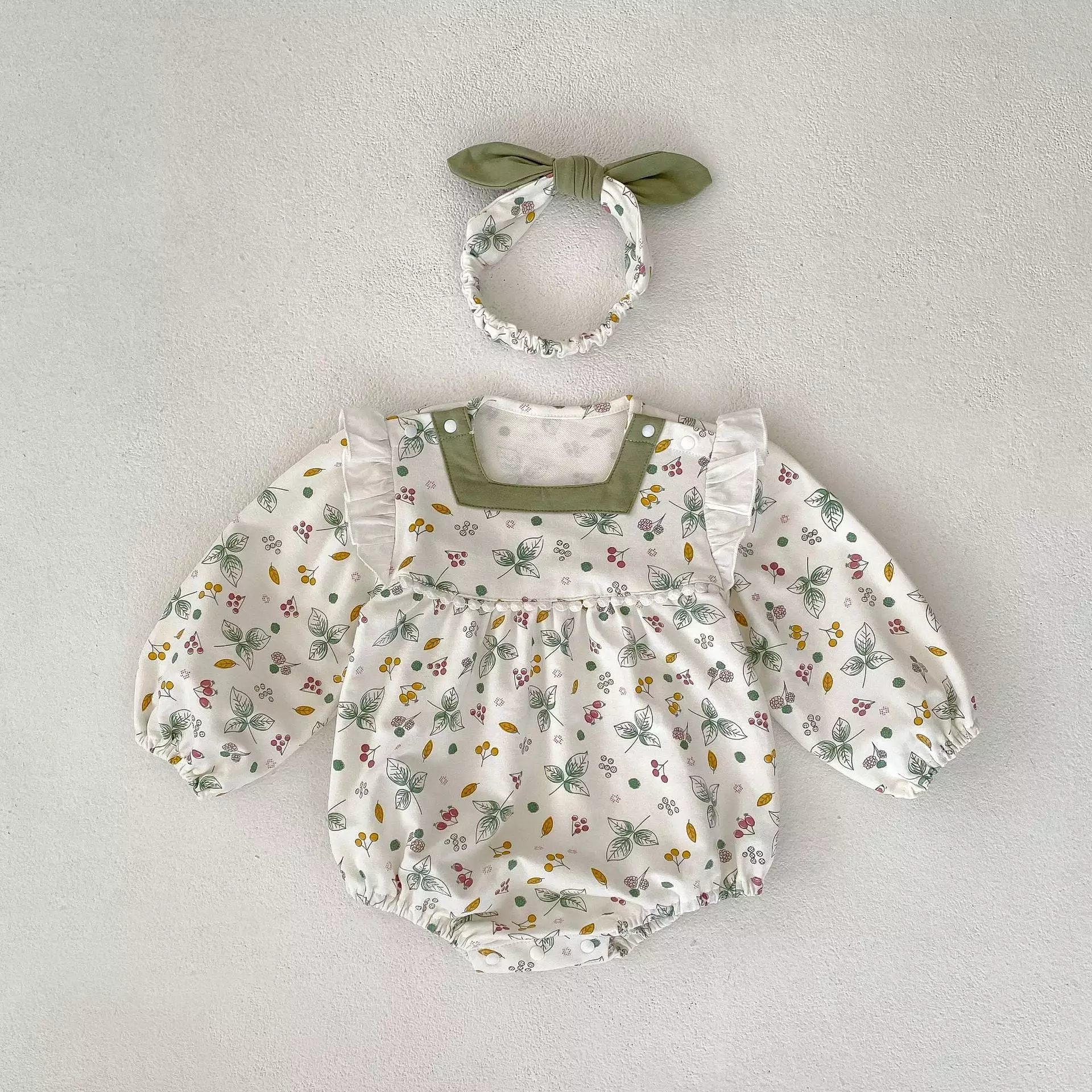 Baby Girls Flower Print Rompers Wholesale 230828227