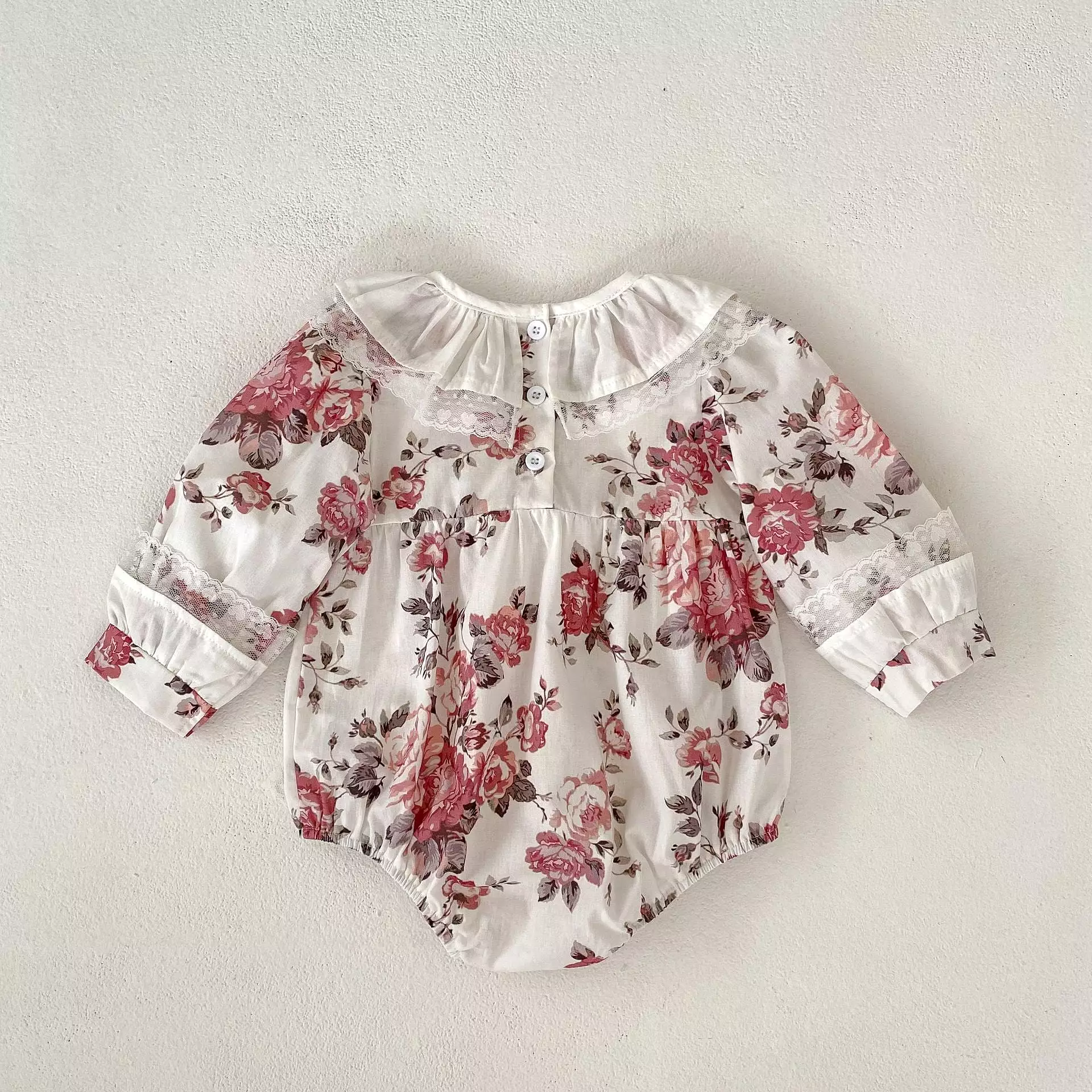 Baby Girls Flower Print Rompers Wholesale 23082861