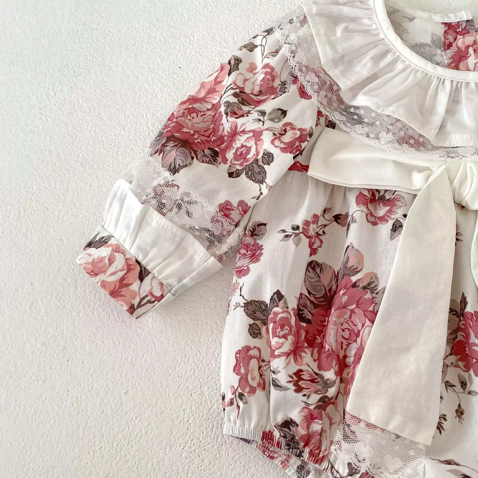 Baby Girls Flower Print Rompers Wholesale 23082861