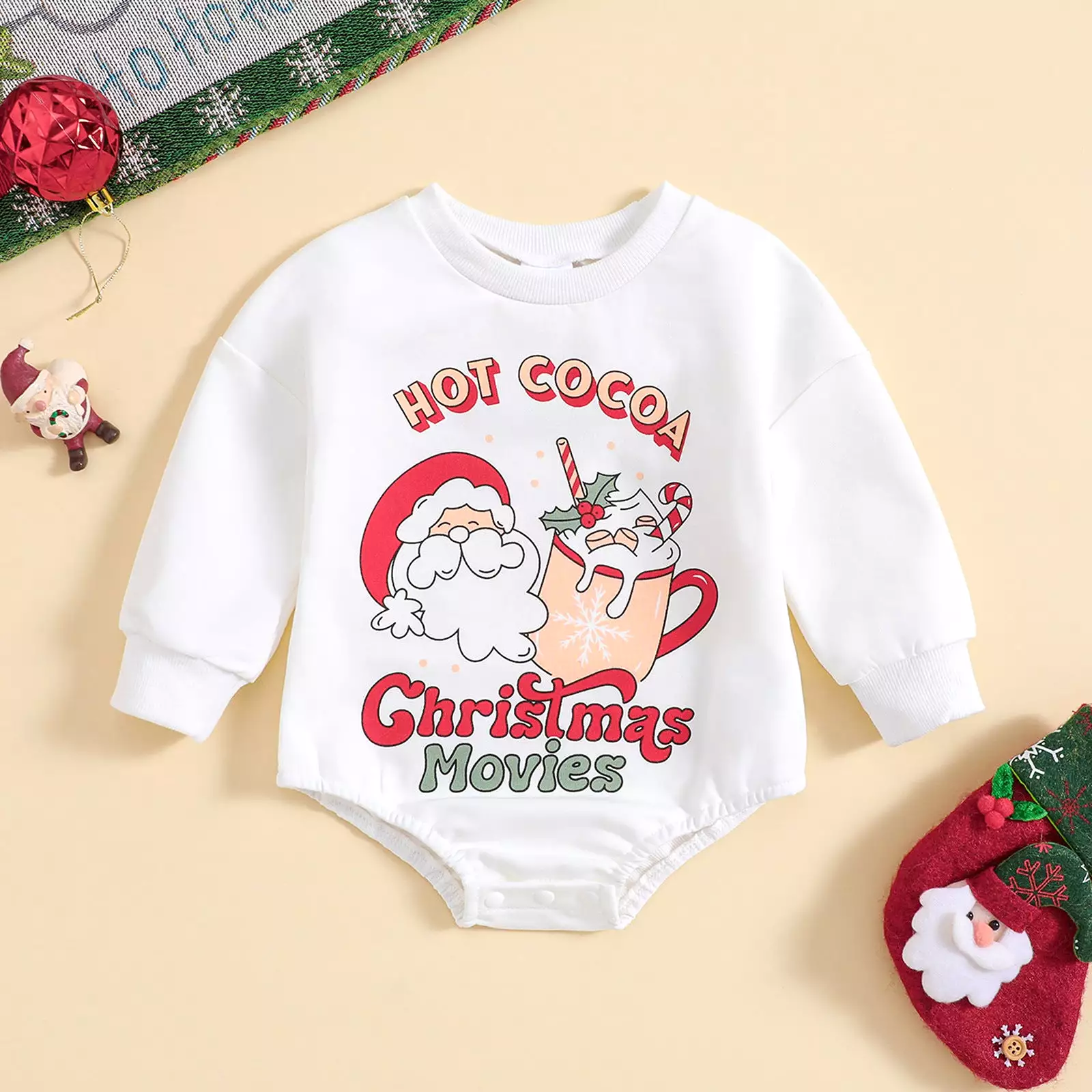 Baby Girls Letters Cartoon Print Christmas Rompers Wholesale 23111504