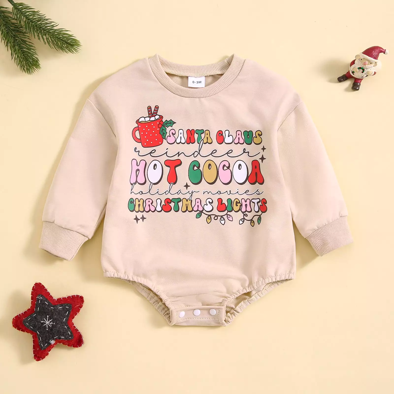 Baby Girls Letters Cartoon Print Christmas Rompers Wholesale 23111504