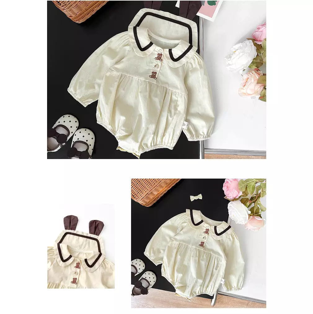 Baby Girls Solid Color Cartoon Rompers Wholesale 230828269