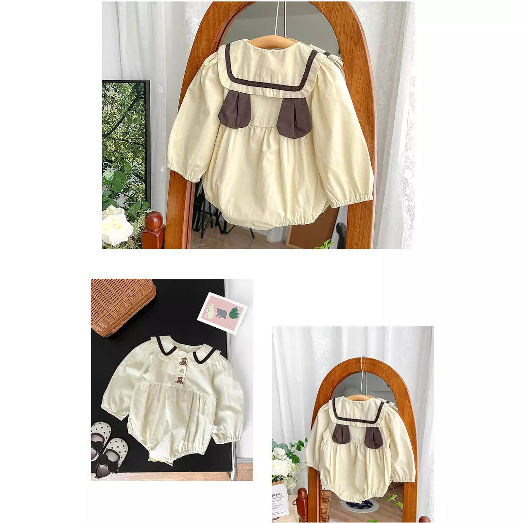 Baby Girls Solid Color Cartoon Rompers Wholesale 230828269