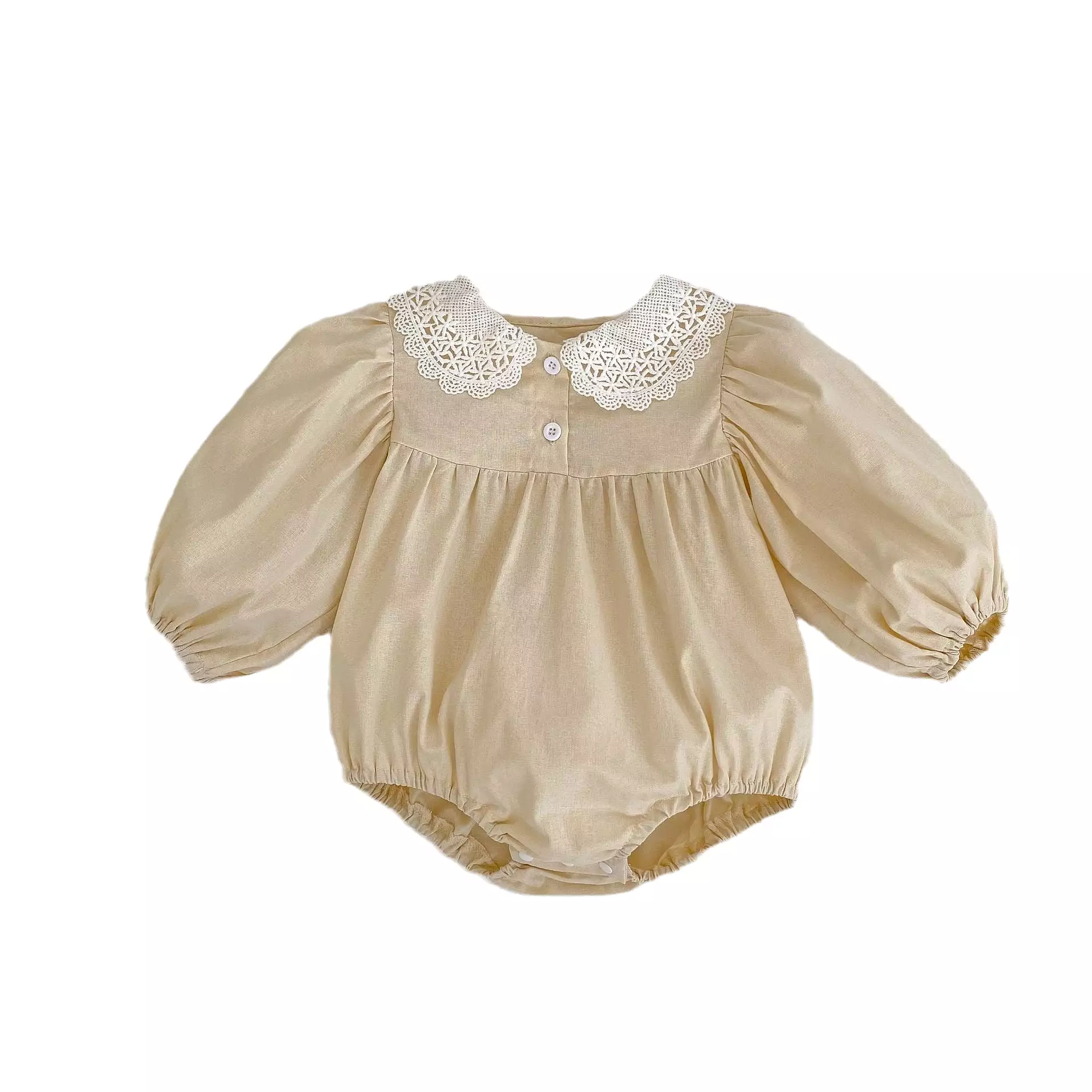 Baby Girls Solid Color Rompers Wholesale 23082869