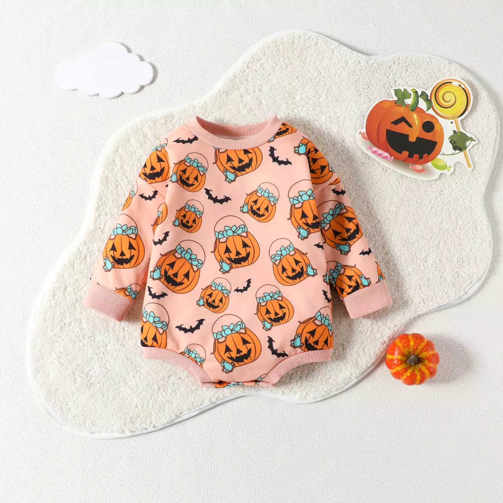 Baby Kid Girls Flower Cartoon Print Halloween Rompers Wholesale 23090645