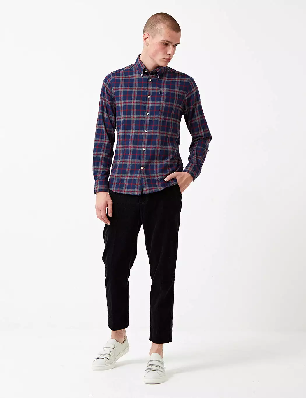 Barbour Seth Flannel Shirt - Navy Blue Marl