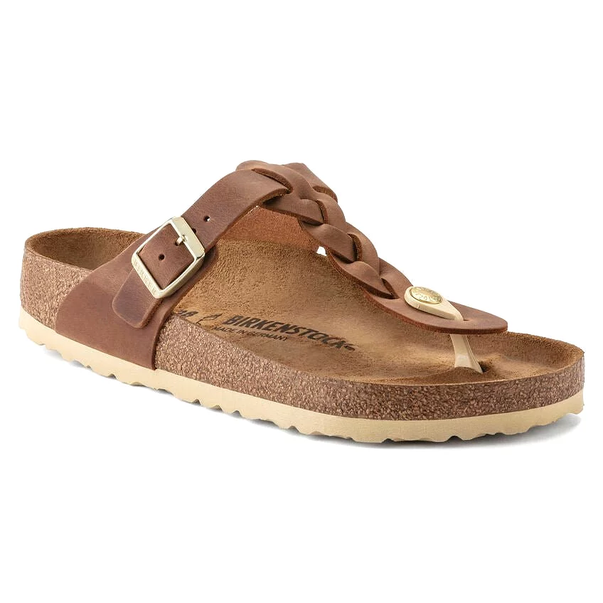 Birkenstock Women's Gizeh Braid - Cognac Oiled Leather