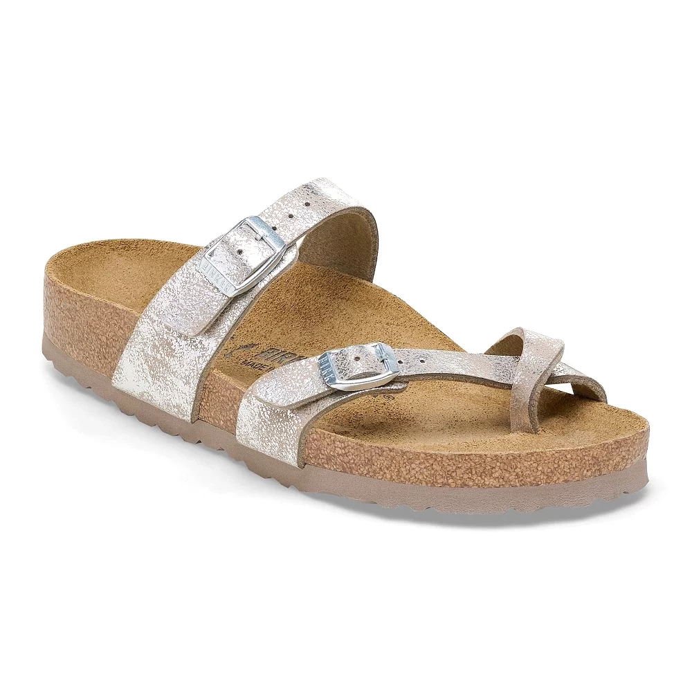 Birkenstock Women's Mayari - Washed Taupe/Silver Birkibuc