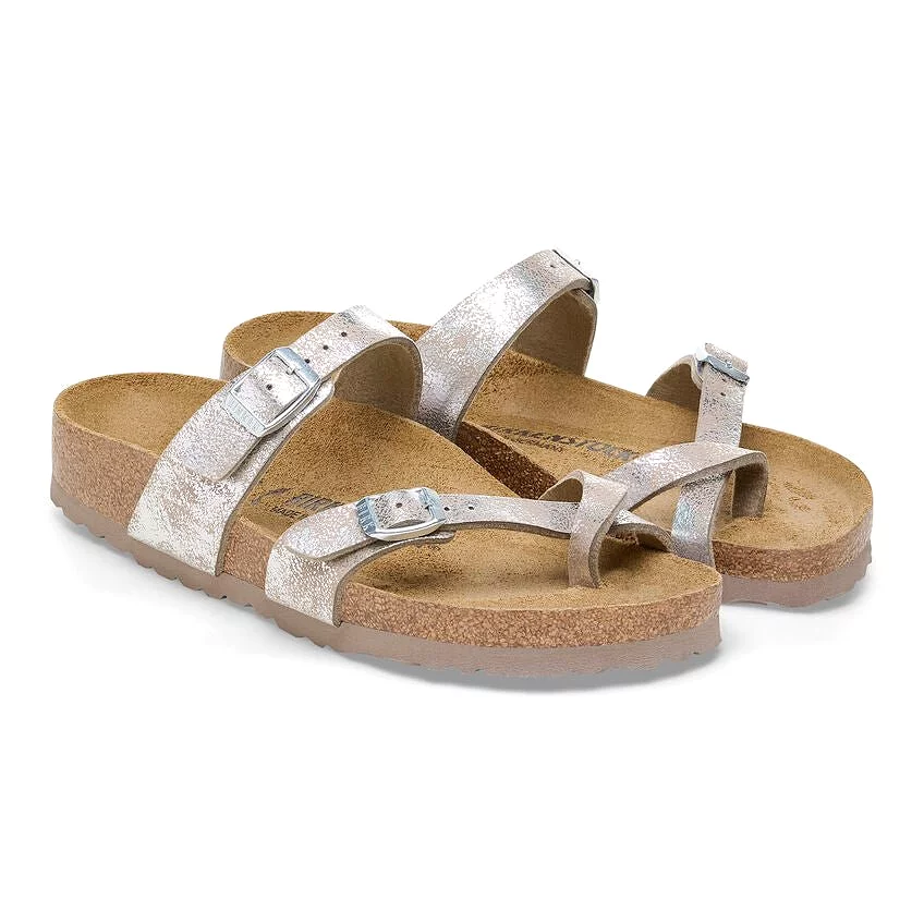 Birkenstock Women's Mayari - Washed Taupe/Silver Birkibuc