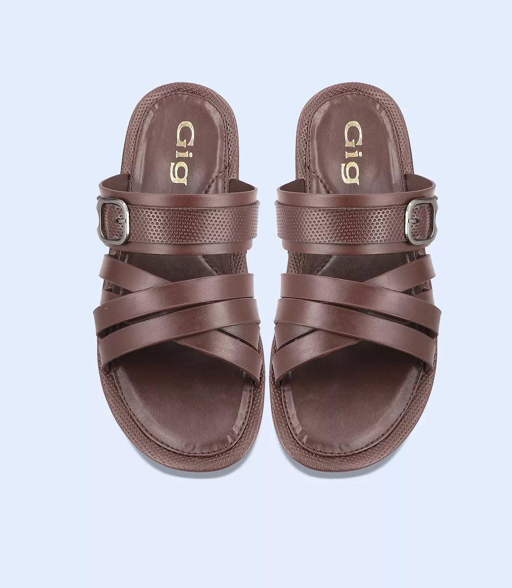 BM4848-DARKBROWN-Men Slipper