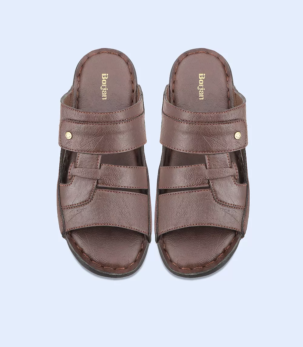 BM5496-BROWN-Men Casual Slipper