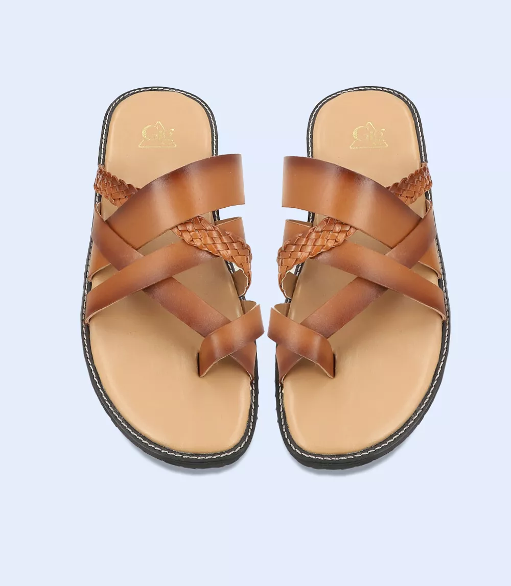 BM5596-TAN-Men Casual Chappal