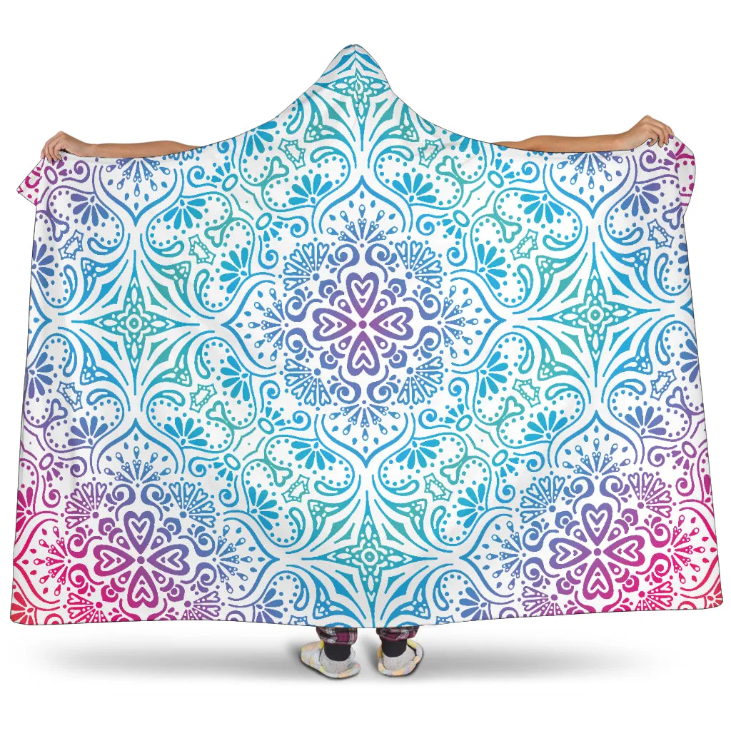 Bohemian Rainbow (White) - Hooded Blankets