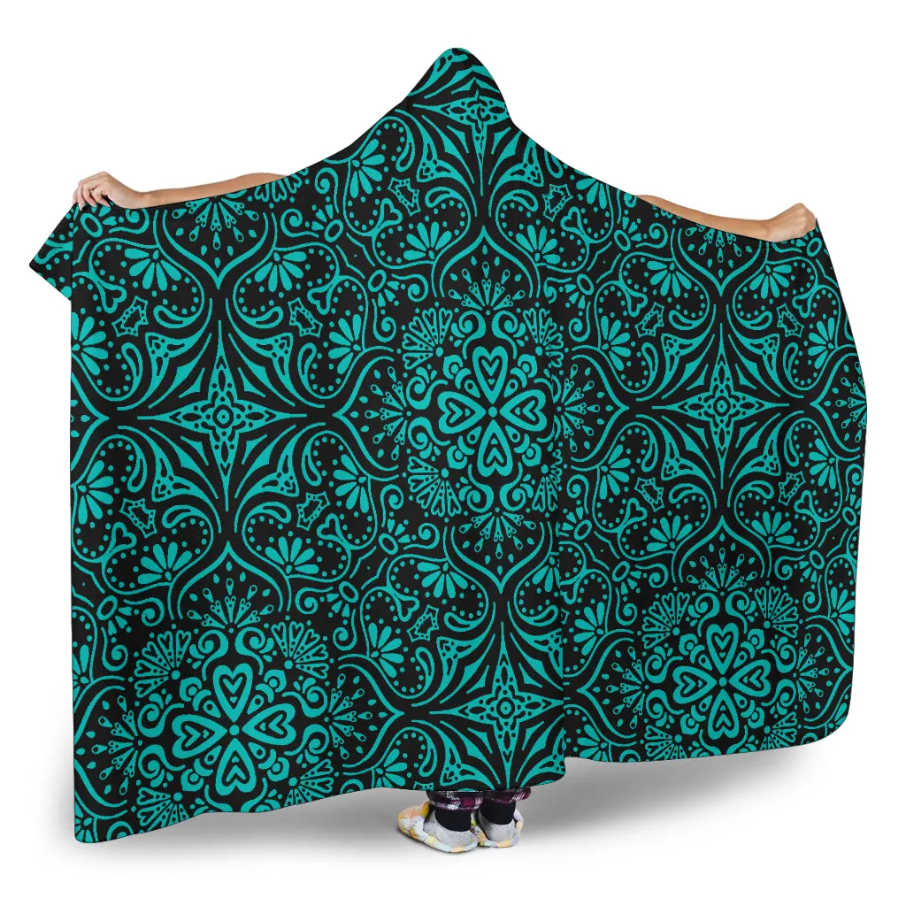 Bohemian Tiffany Girl (Black) - Hooded Blankets