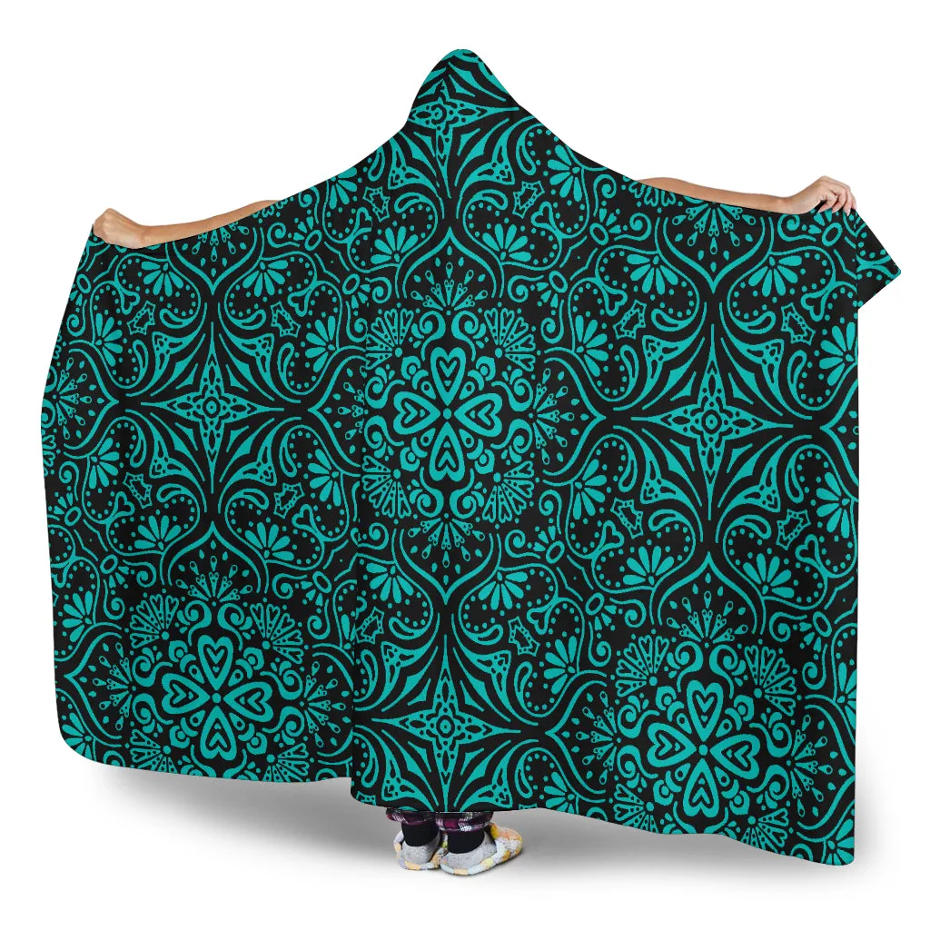 Bohemian Tiffany Girl (Black) - Hooded Blankets