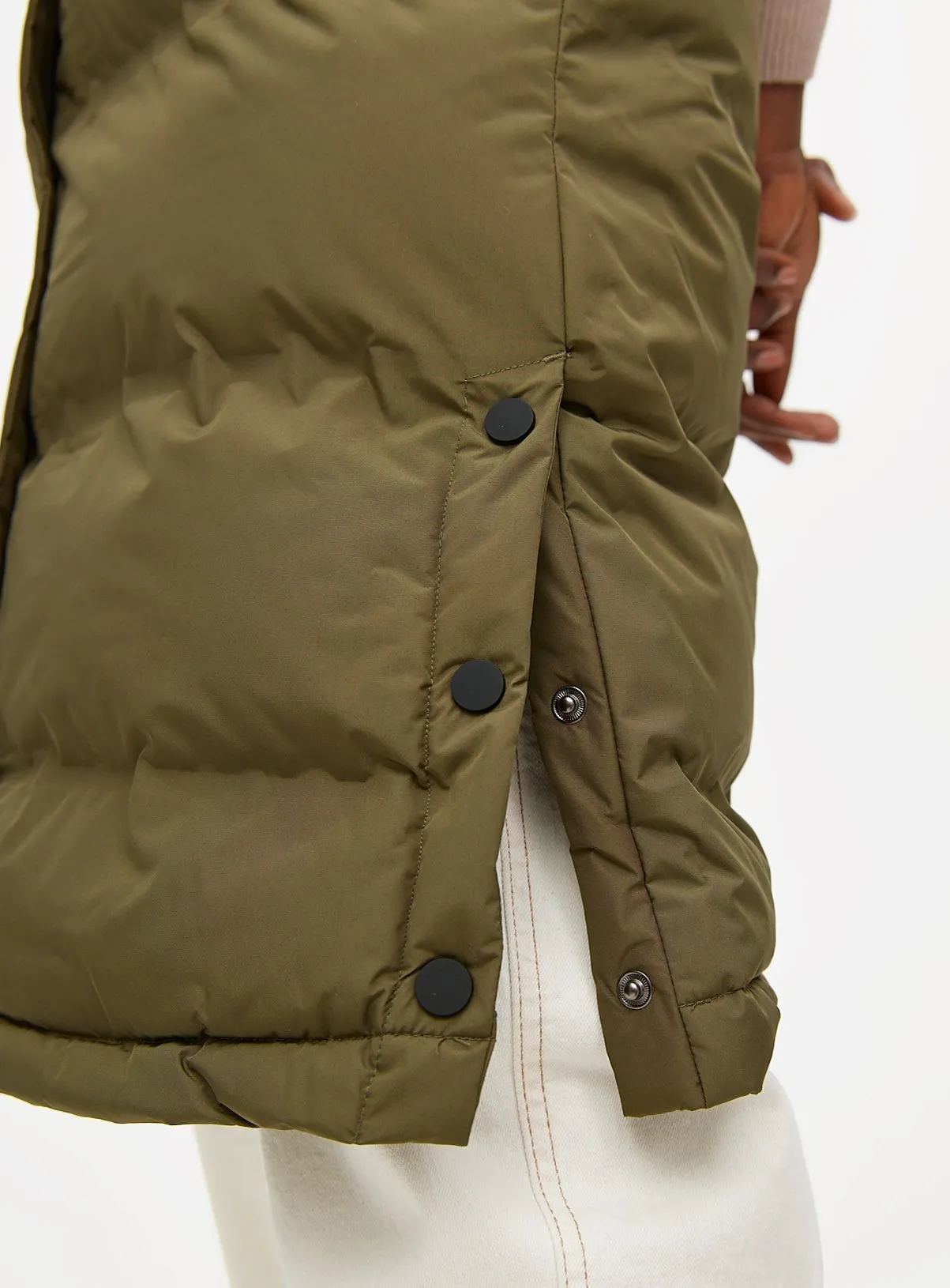 Buy  Khaki Padded Longline Hooded Gilet XL | Coats | Tu