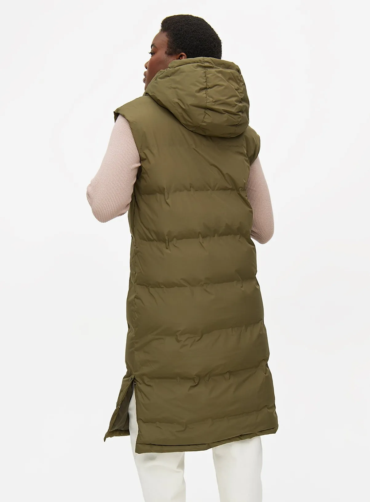 Buy  Khaki Padded Longline Hooded Gilet XL | Coats | Tu