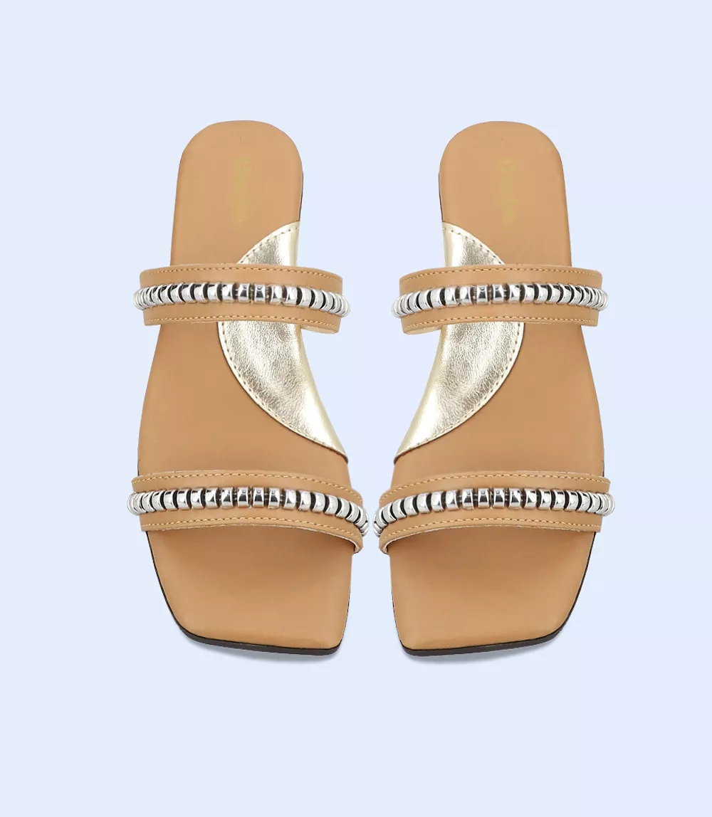 BW8049-BEIGE-Women Casual Slipper