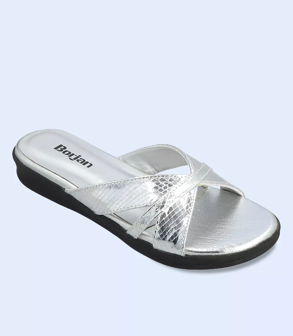 BW9196-SILVER-Women Casual Slipper