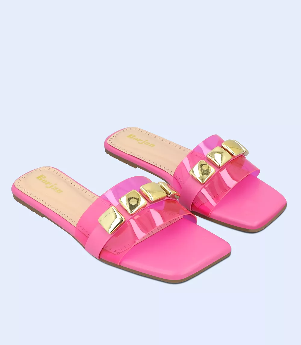 BW9308-Fuschia-Women Casual Slipper