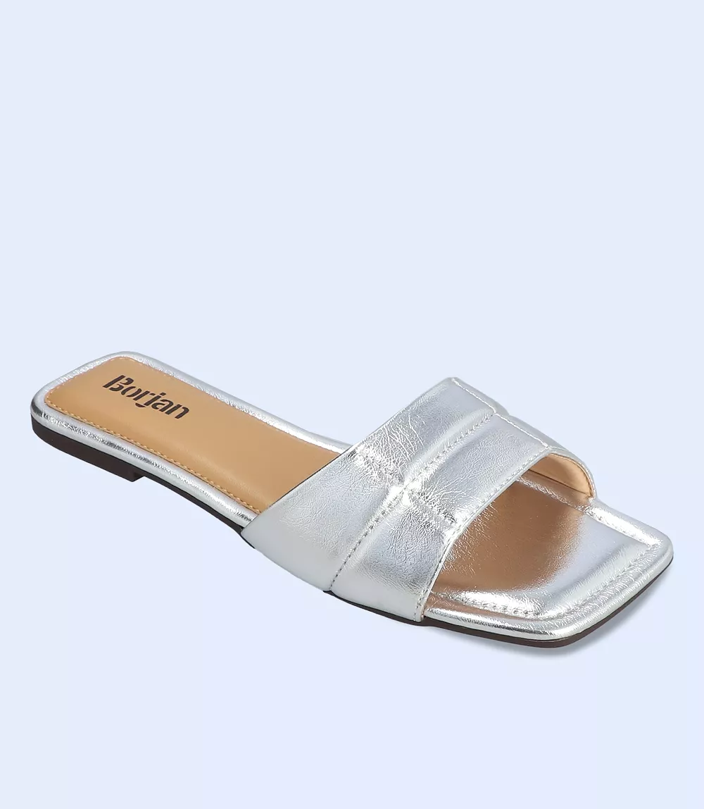 BW9325-SILVER-Women Casual Chappal