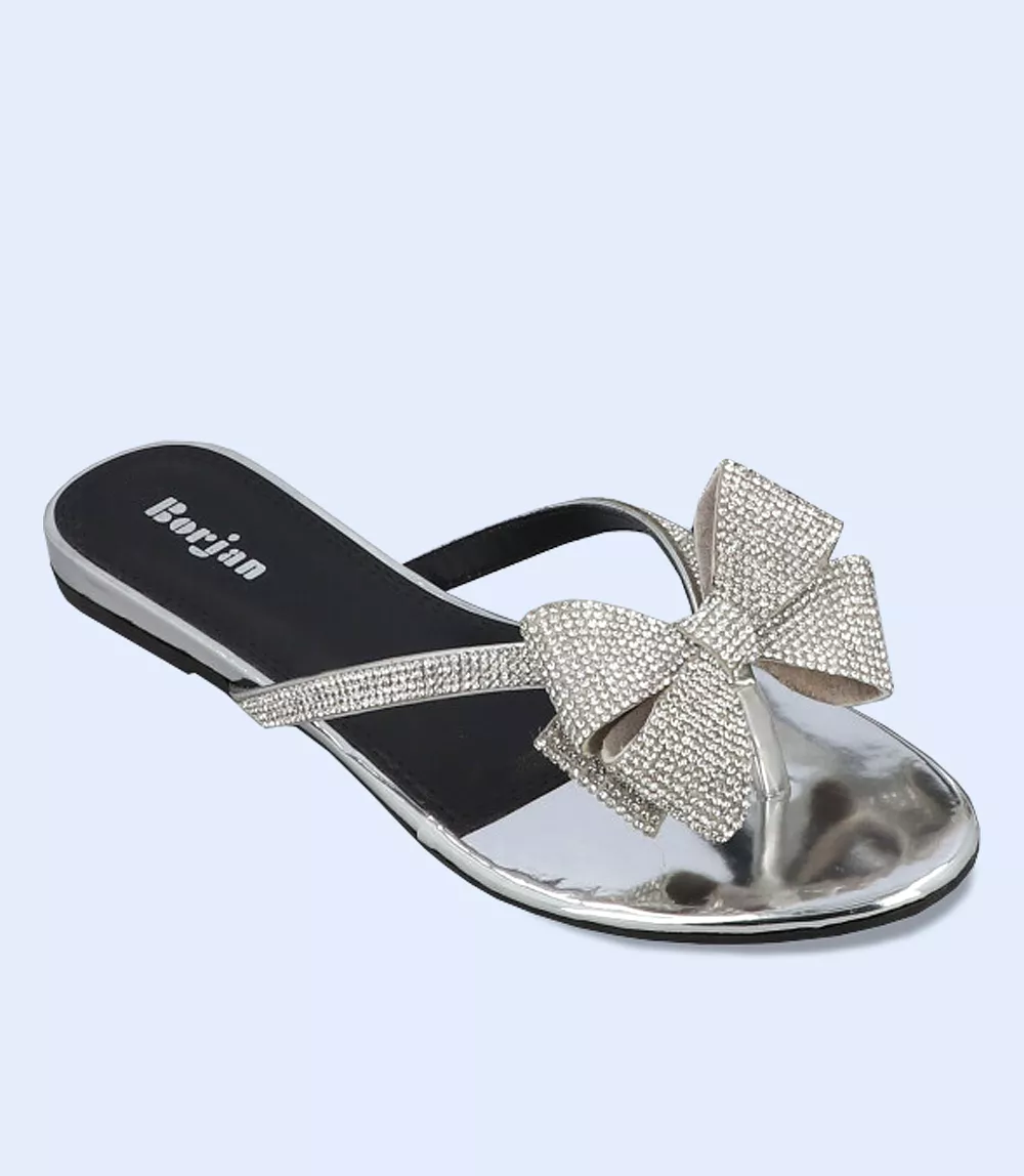 BW9436-SILVER-Women Formal Chappal