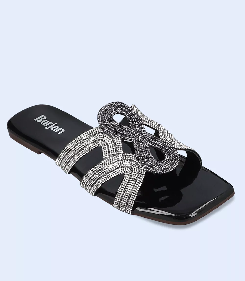 BW9451-BLACK-Women Formal Slipper