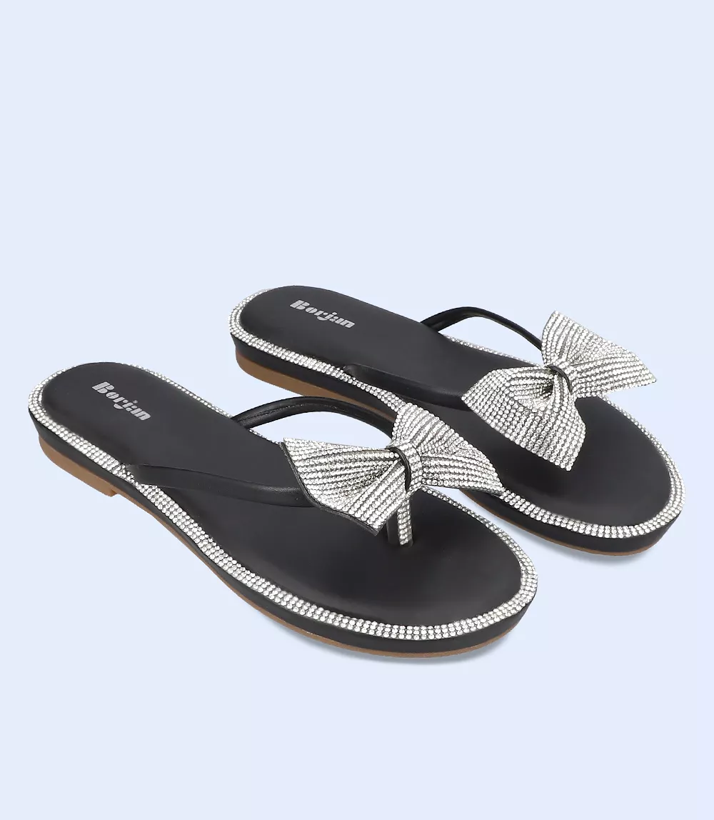 BW9474-BLACK-Women Formal Chappal