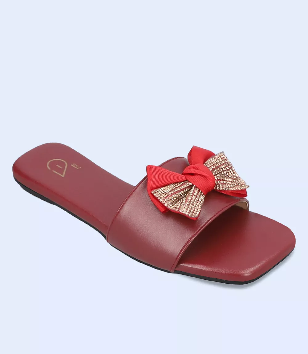 BW9493-MAROON-Women Casual Slipper