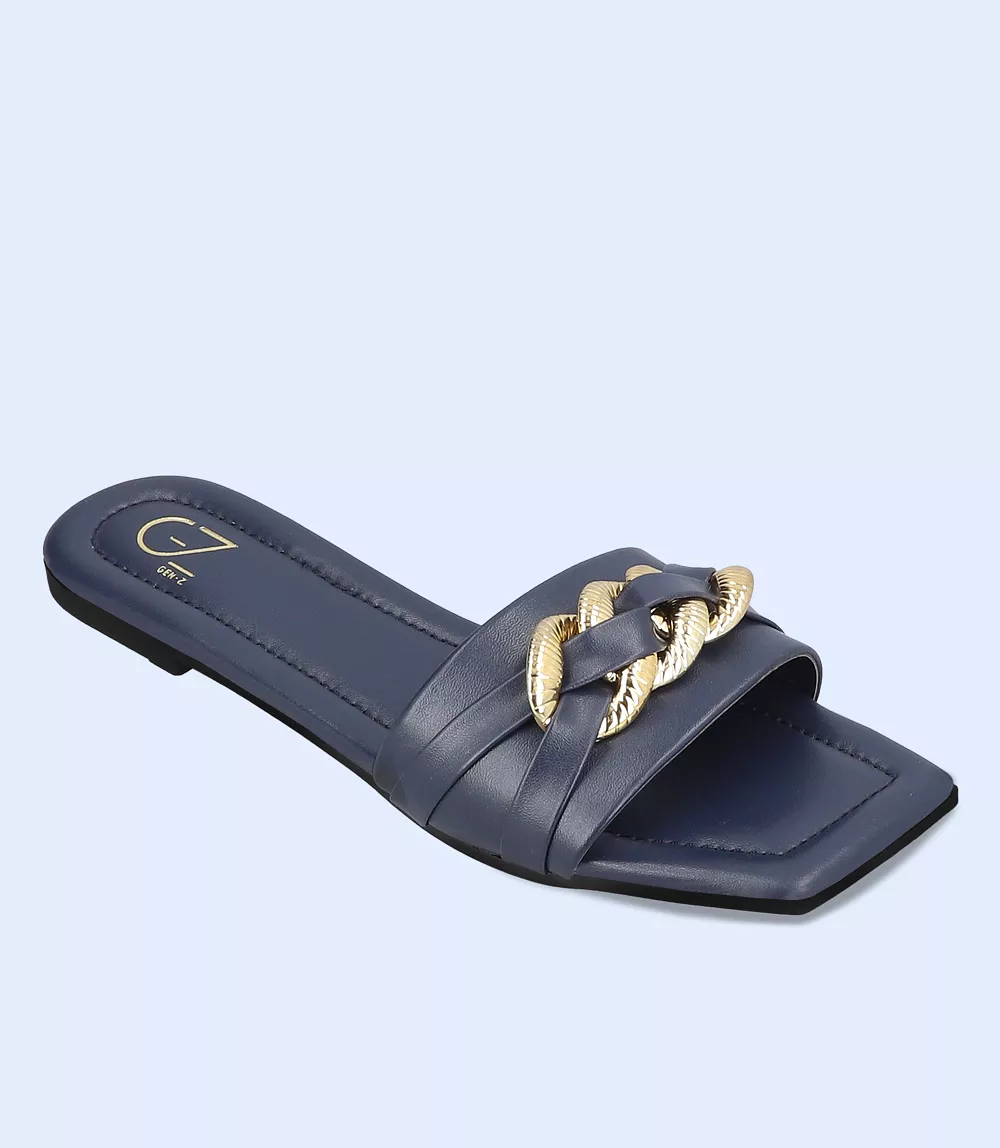 BW9562-NAVY-Women Slipper