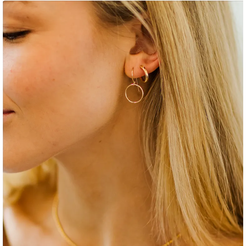 Circle of Love gold hoop earring