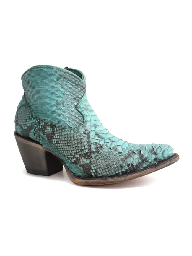 Corral Womens Turquoise  Python Booties