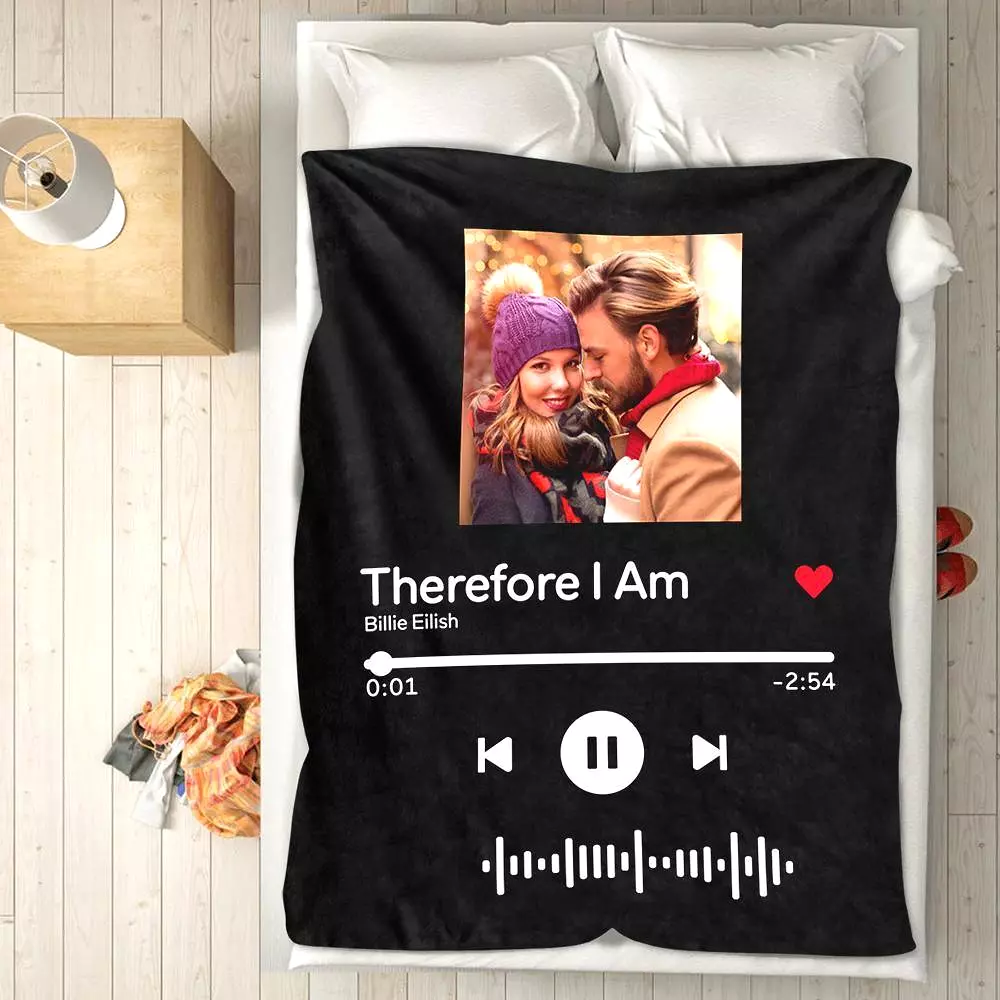 Custom Scannable Music Code Photo Fleece Blanket - 4 Colors