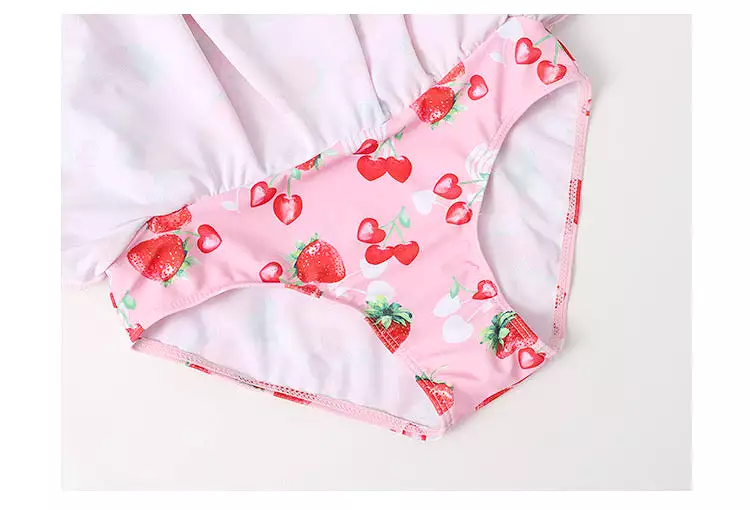 CUTE STRAWBERRY PASTEL PINK ONE-PIECES SWIMSUIT BY50090