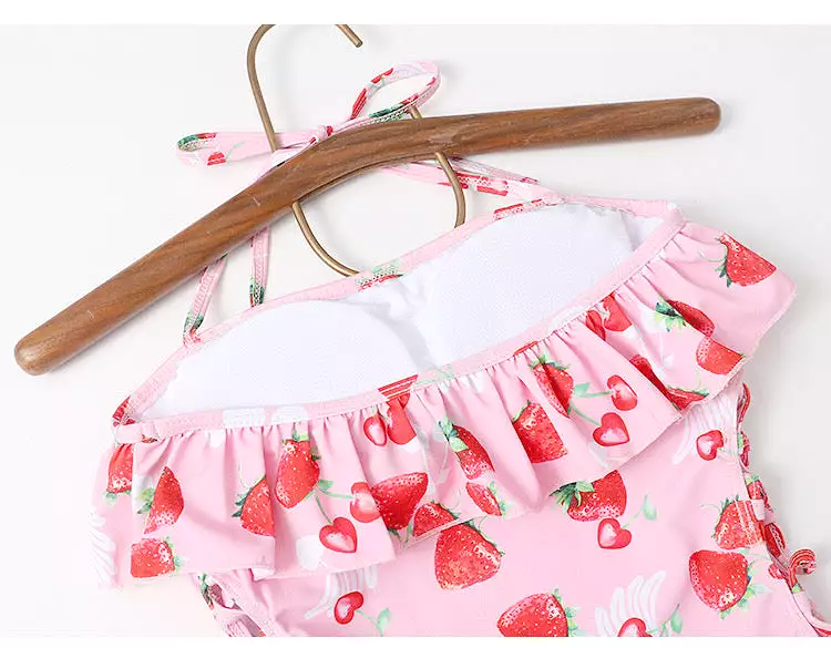 CUTE STRAWBERRY PASTEL PINK ONE-PIECES SWIMSUIT BY50090