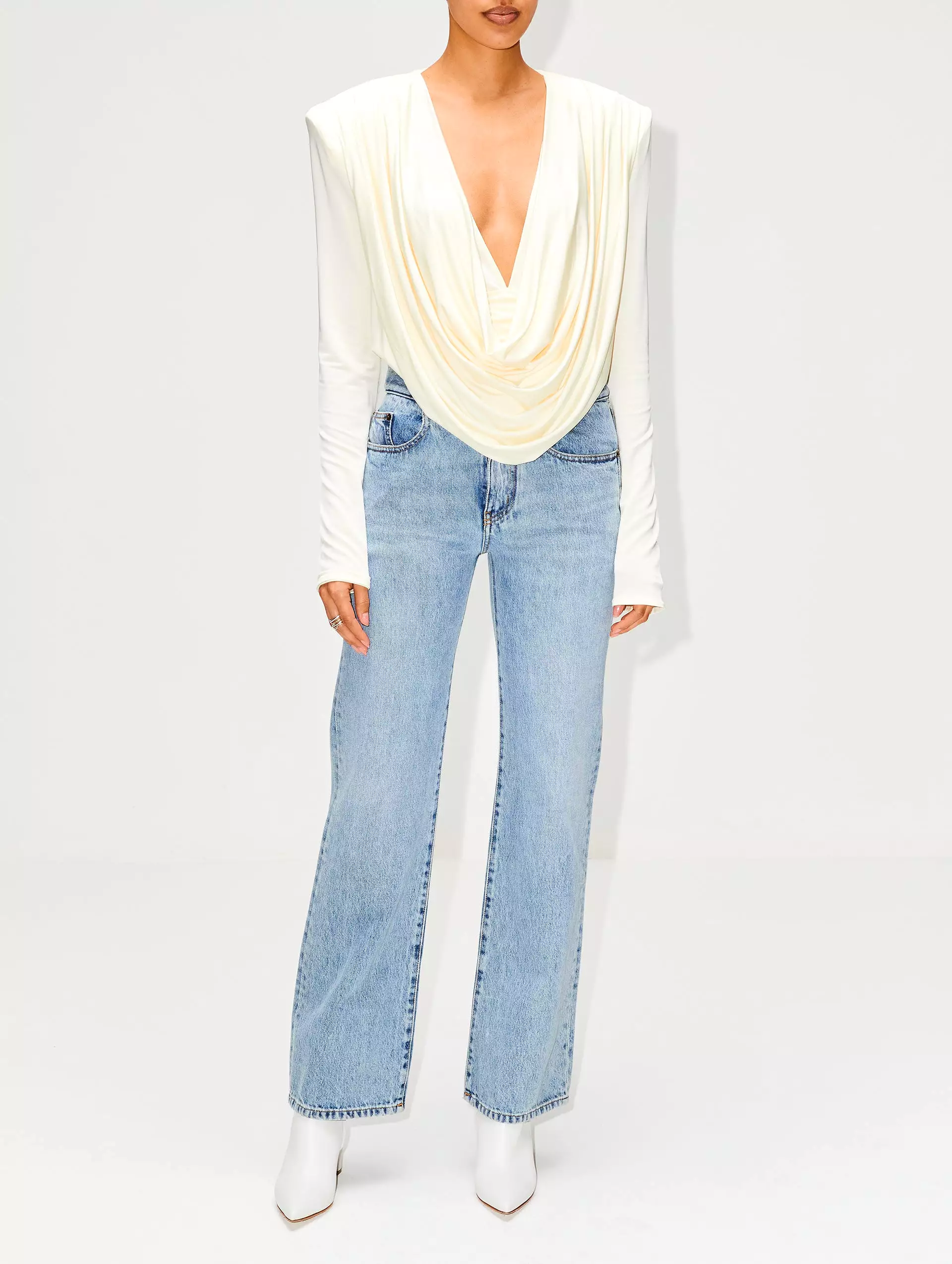 Draped Jersey Blouse