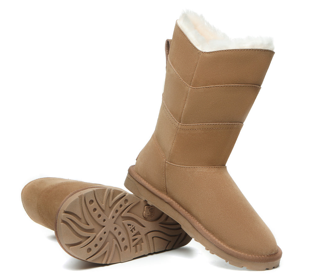 EVERAU Premium Australian Sheepskin Tall Boots Women Swanston 3 Panel